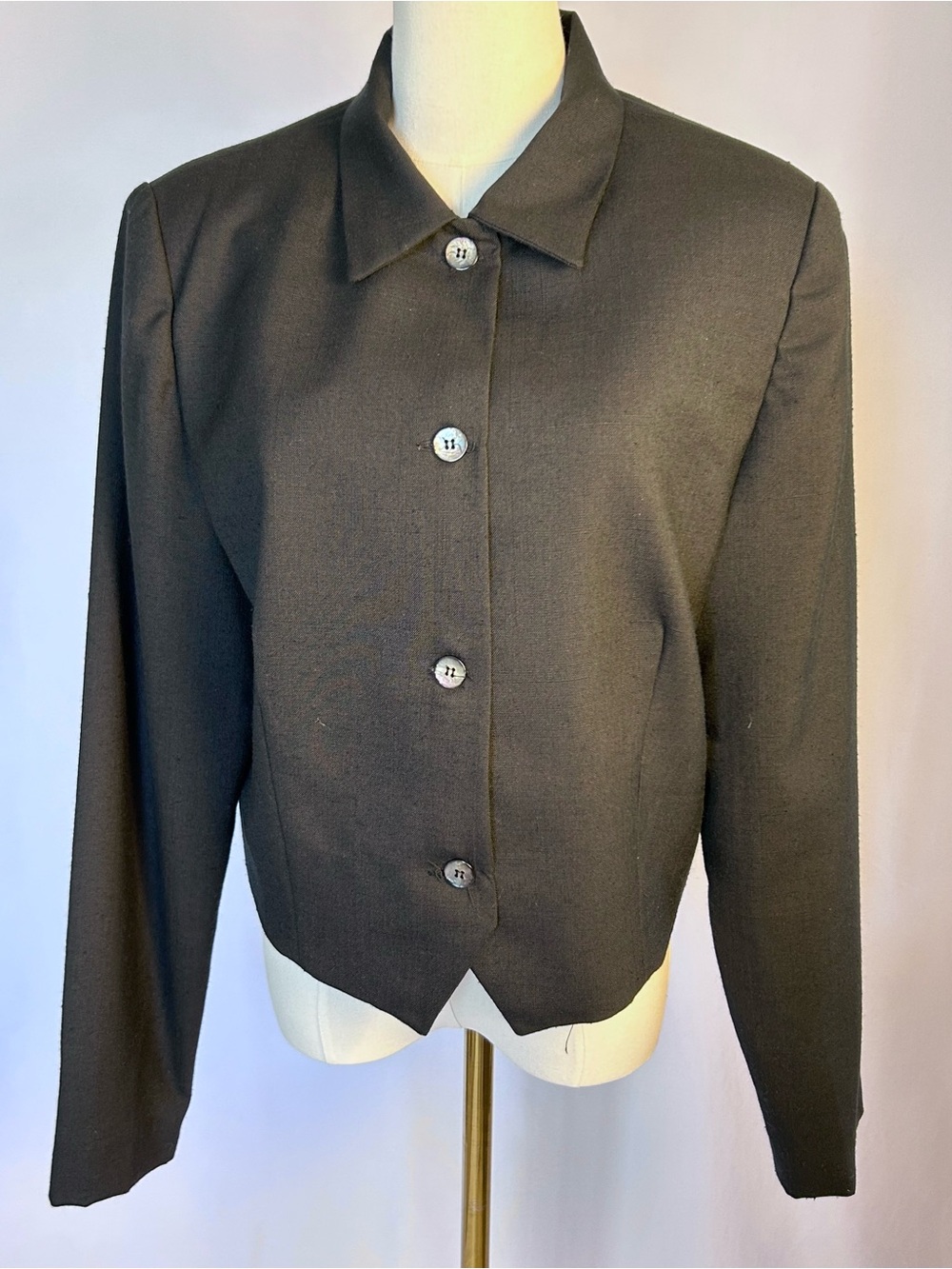 Vintage Diversity Cropped Blazer Jacket Black Size 18 Made in USA
